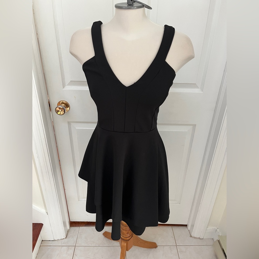 Eclipse Black V-Neck Midi Dress